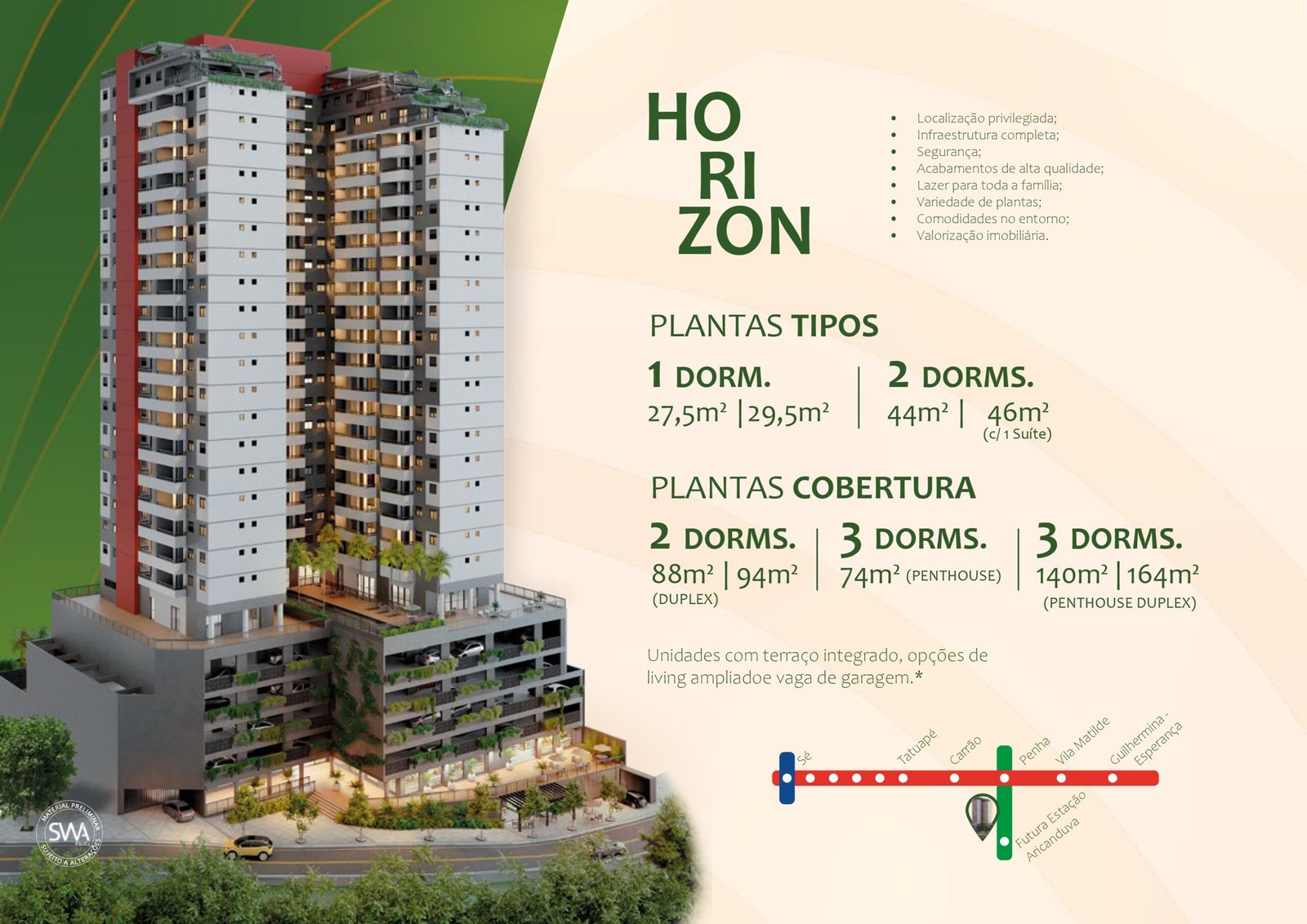 Horizon Vila Matilde-Apartamento na Planta e Pronto